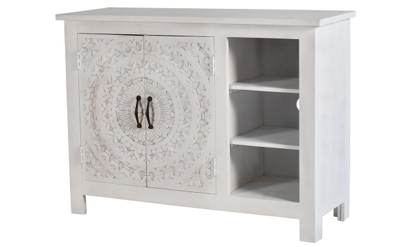 Picture of Pink City Carved Lace Solid Wood Media Chest