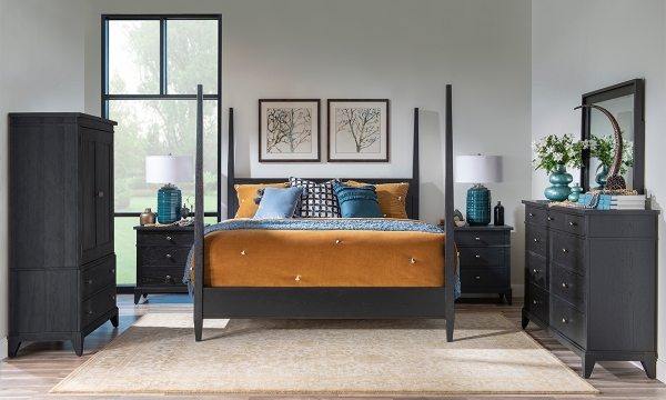 Picture of Trisha Todays Traditions Black 3-Piece King Poster Bedroom Set