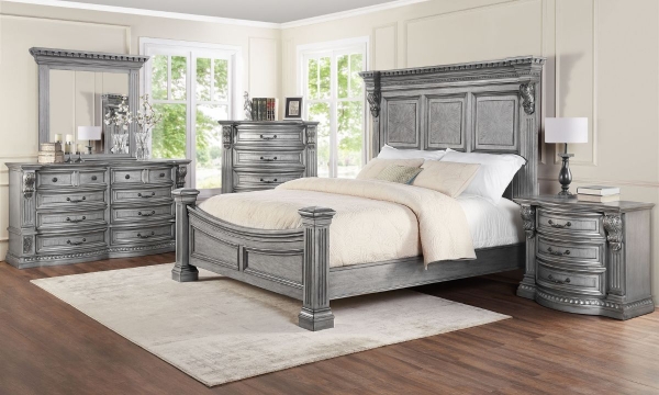 Picture of Carnegie Manor Platinum Mansion 3-Piece King Bedroom Set