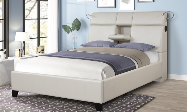 Picture of Matrix White Queen Upholstered Smart Bed