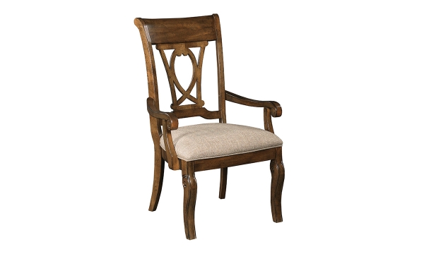 Picture of Portolone Truffle Slat Back Arm Chair