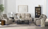 Picture of Maverick Dove Leather Power Media Sofa